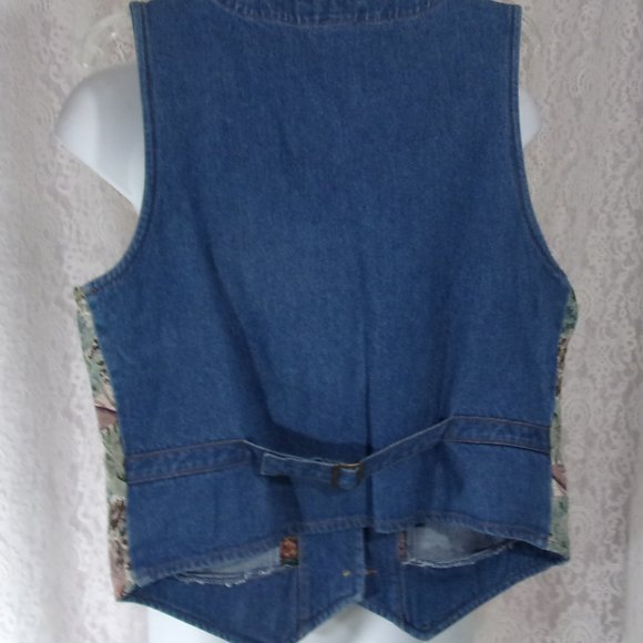 Denim Blue and Tapestry A&J Brandon Vest Size L - Picture 2 of 3